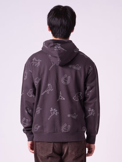 リラックスフィット グラフィック パーカー