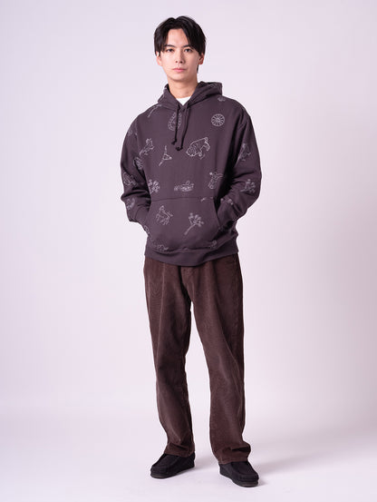 リラックスフィット グラフィック パーカー