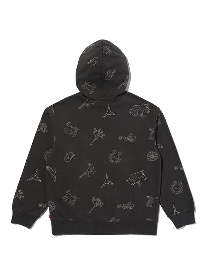 リラックスフィット グラフィック パーカー