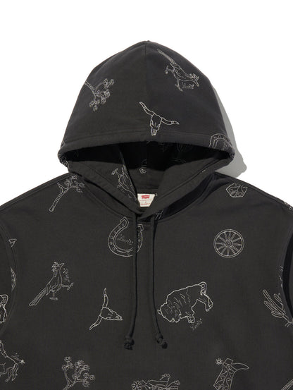 リラックスフィット グラフィック パーカー