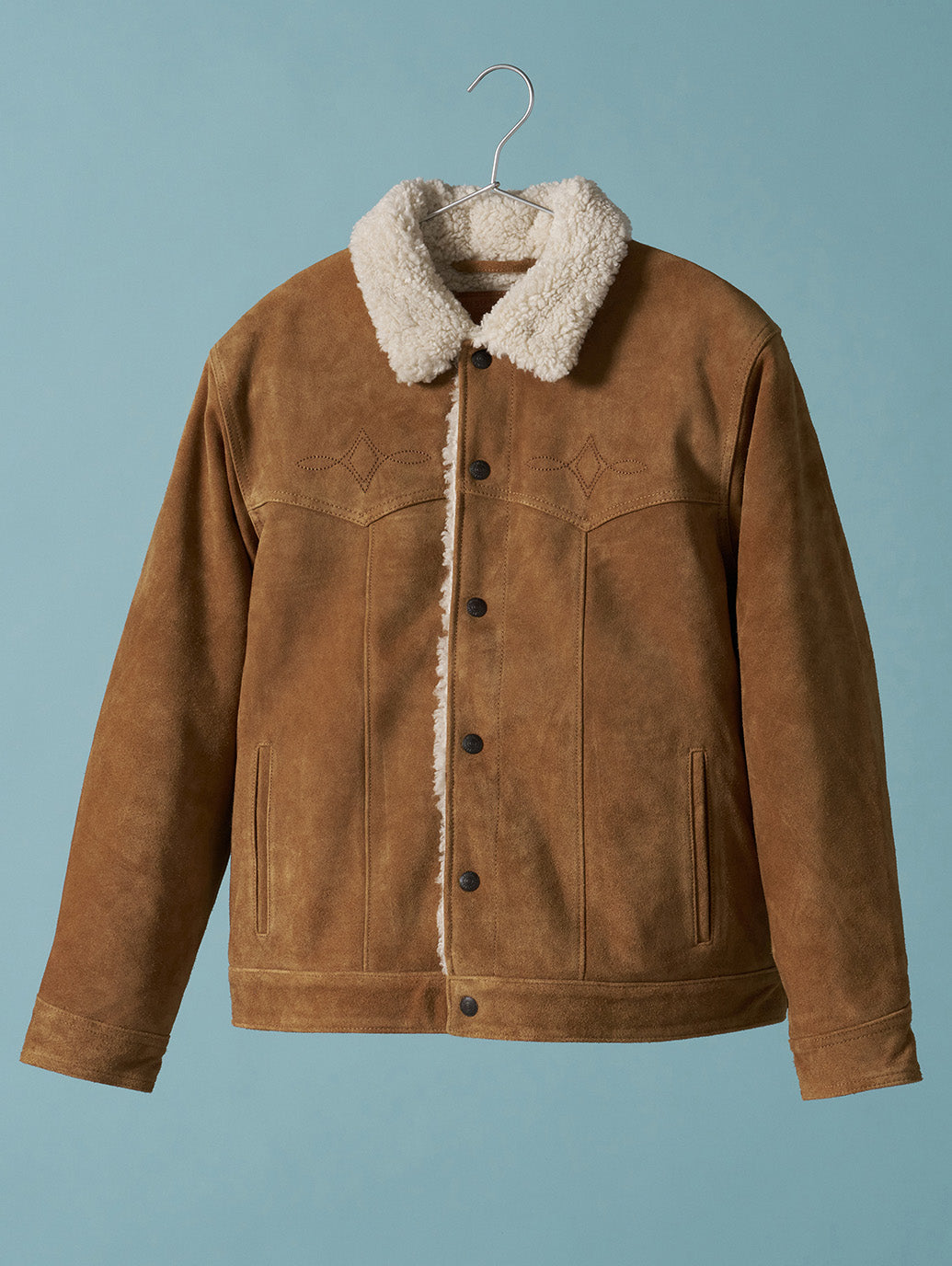 LEVI'S® LEATHER COLLECTION WESTERN SUEDE SHERPA TRUCKER JACKET
