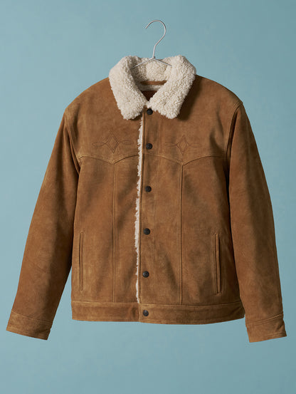 LEVI'S® LEATHER COLLECTION WESTERN SUEDE SHERPA TRUCKER JACKET