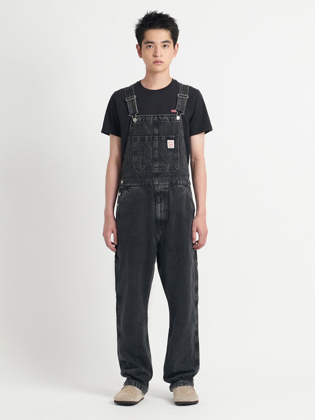 オーバーオール ブラック DARKLY WASH OVERALL 