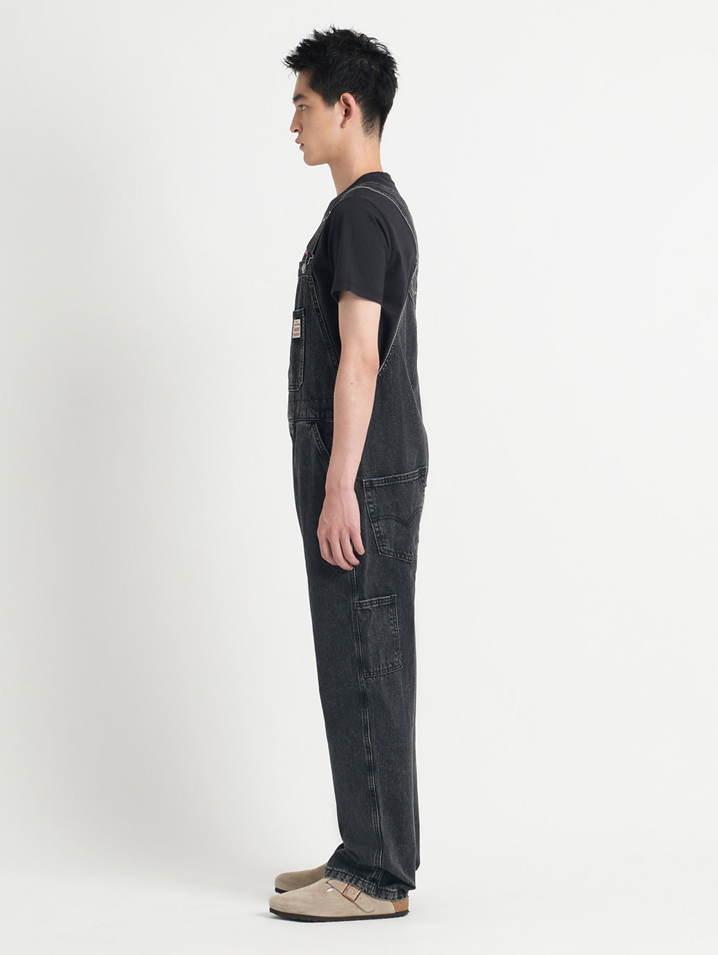 オーバーオール ブラック DARKLY WASH OVERALL 