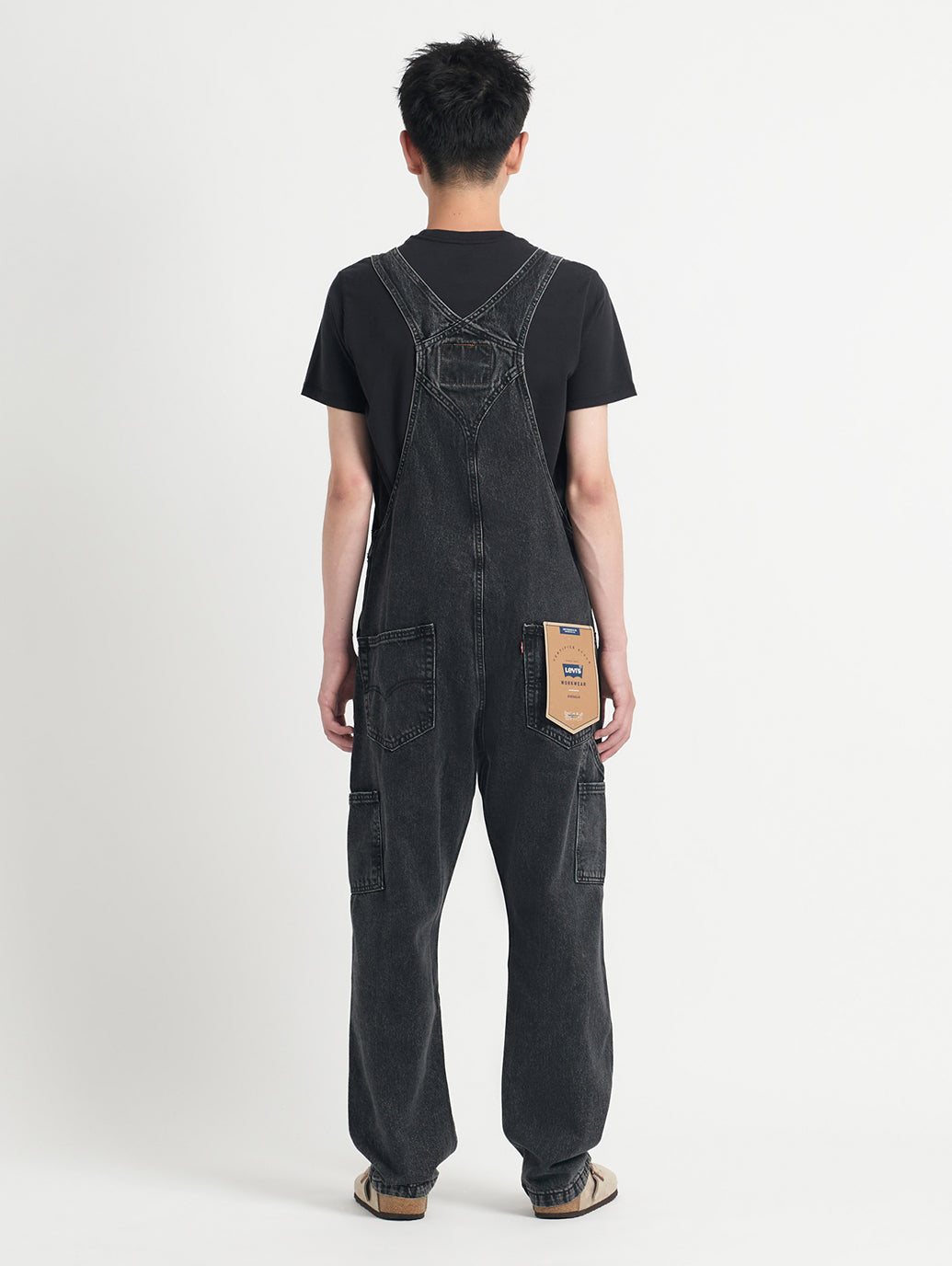 オーバーオール ブラック DARKLY WASH OVERALL 