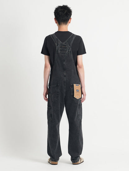オーバーオール ブラック DARKLY WASH OVERALL 