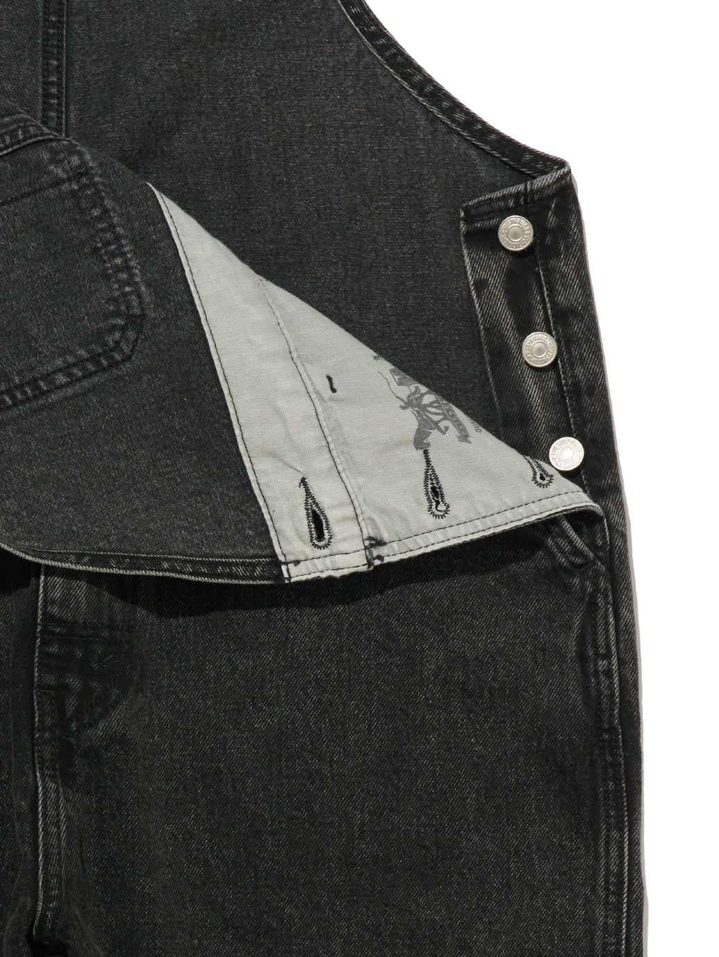 オーバーオール ブラック DARKLY WASH OVERALL 