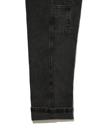 オーバーオール ブラック DARKLY WASH OVERALL 