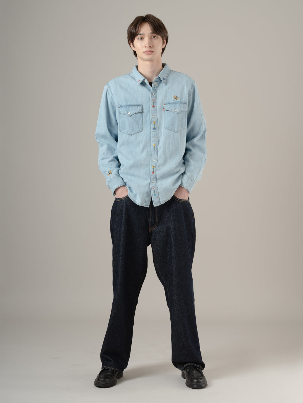 リラックスフィット ウエスタンシャツ