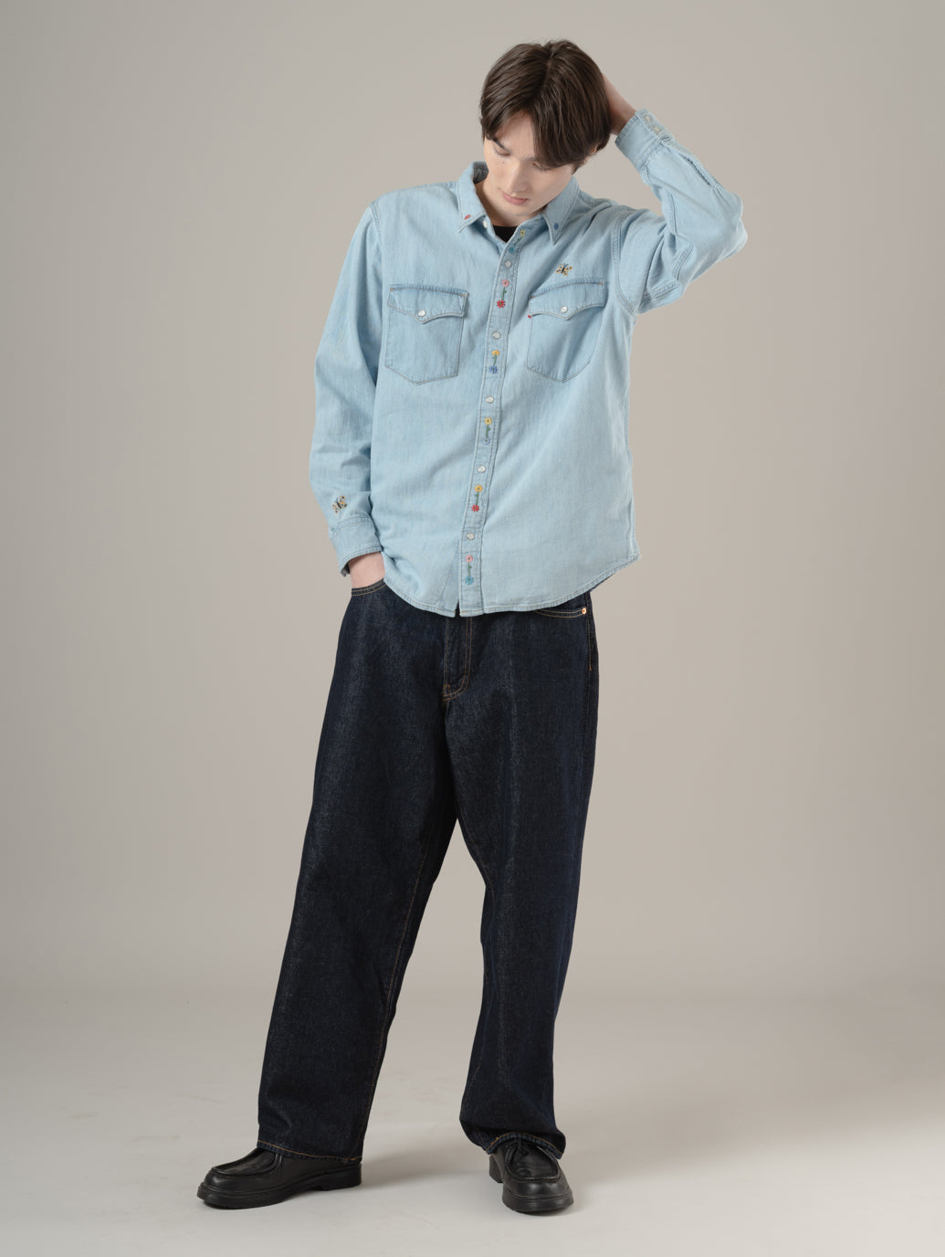 リラックスフィット ウエスタンシャツ