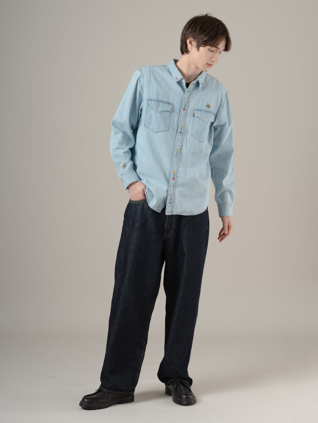 リラックスフィット ウエスタンシャツ