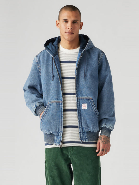 WORKWEAR POTRERO デニム フーディー ミディアムインディゴ GET INVOLVED 