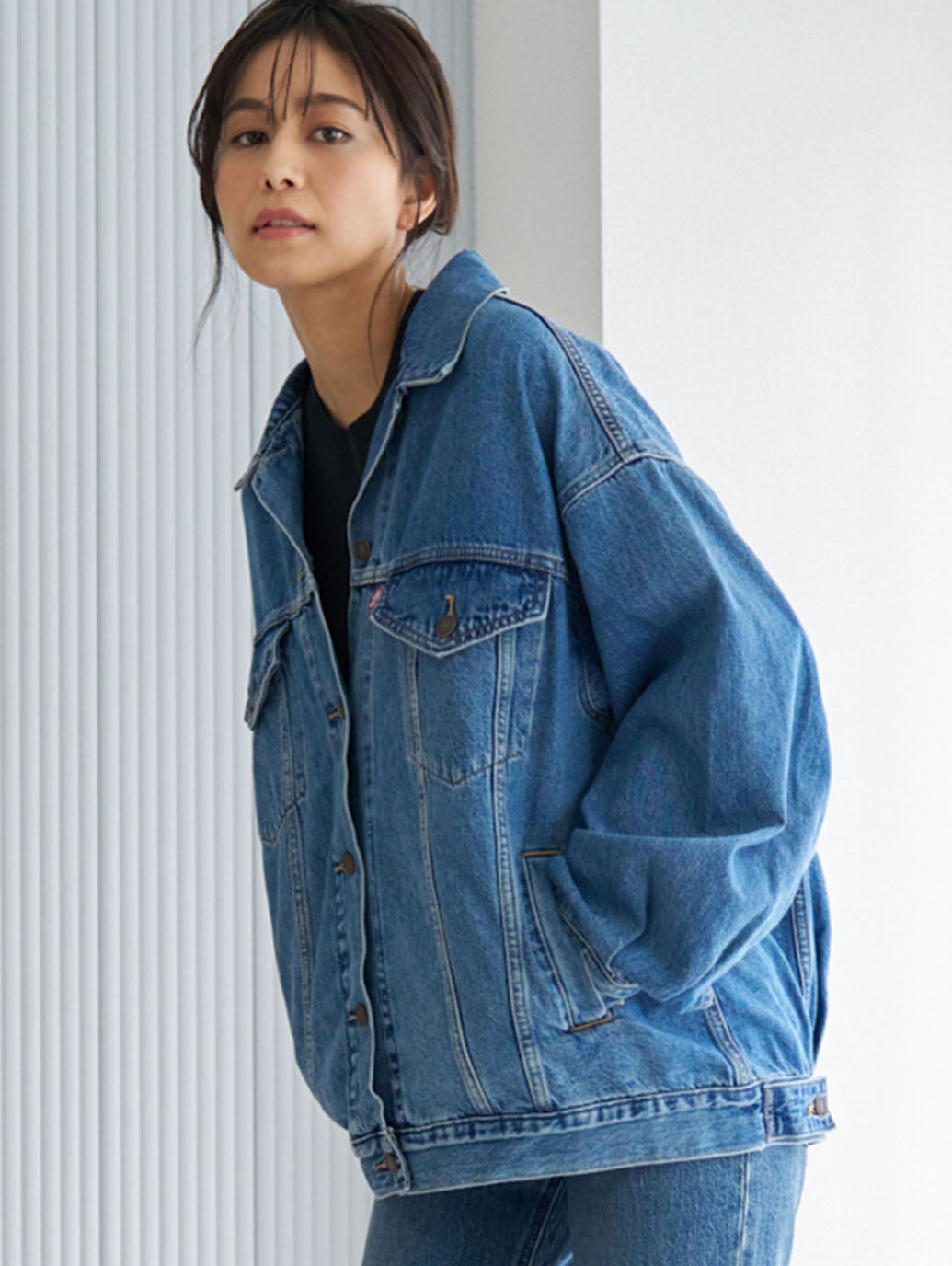 XL WOMEN'Sトラッカージャケット ミディアムインディゴ WORN IN