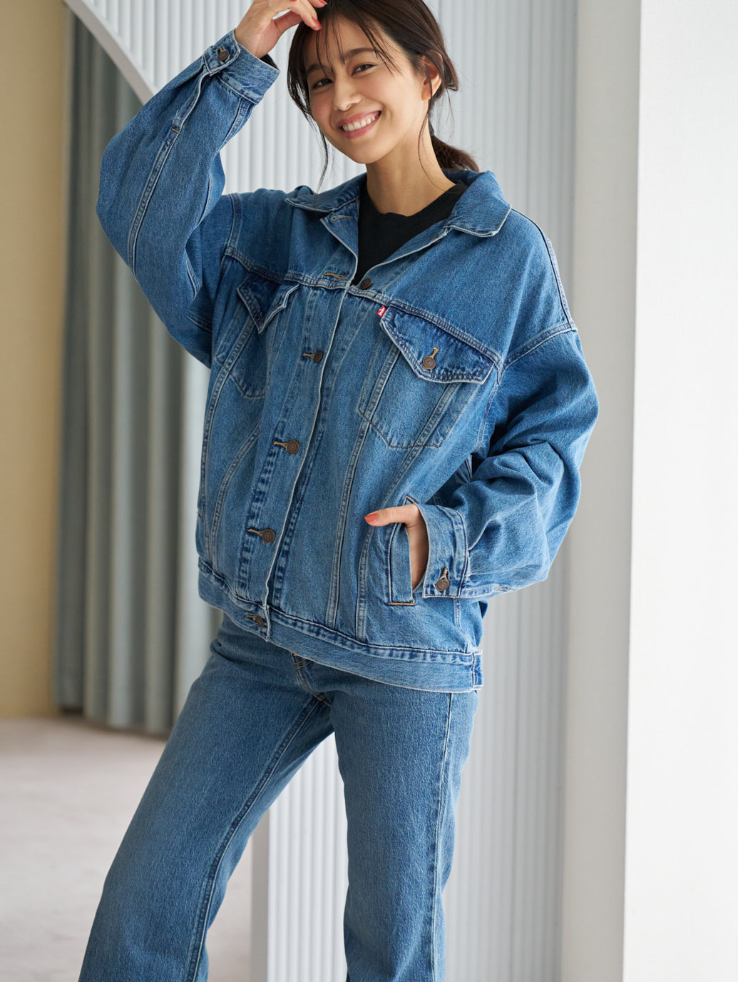 XL WOMEN'Sトラッカージャケット ミディアムインディゴ WORN IN