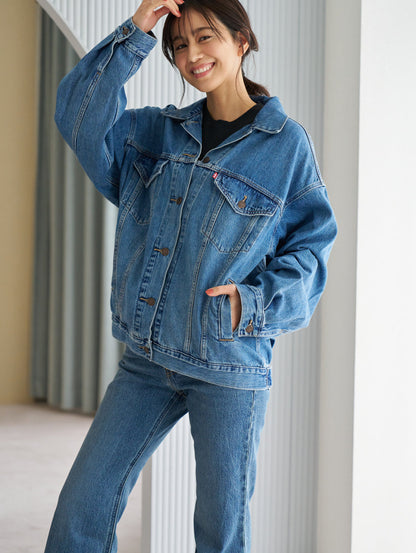XL WOMEN'Sトラッカージャケット ミディアムインディゴ WORN IN 