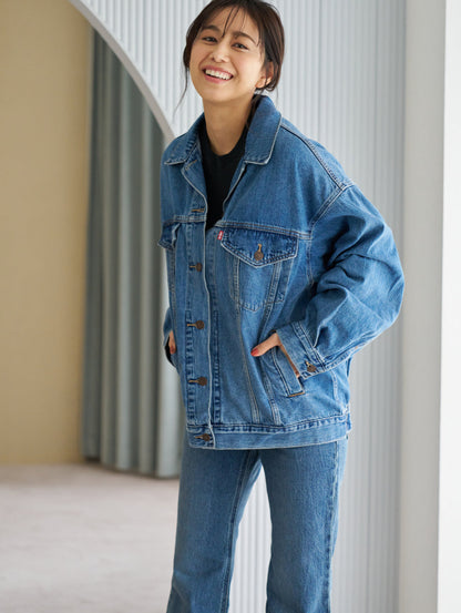 XL WOMEN'Sトラッカージャケット ミディアムインディゴ WORN IN 