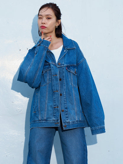 XL WOMEN'Sトラッカージャケット ミディアムインディゴ WORN IN 