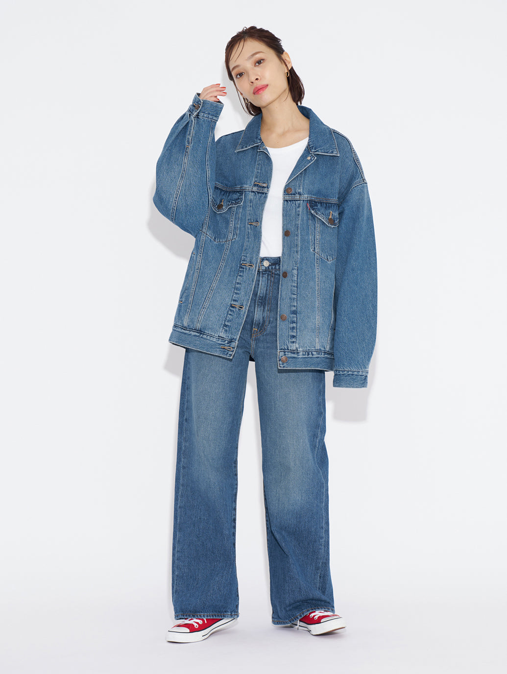XL WOMEN'Sトラッカージャケット ミディアムインディゴ WORN IN 