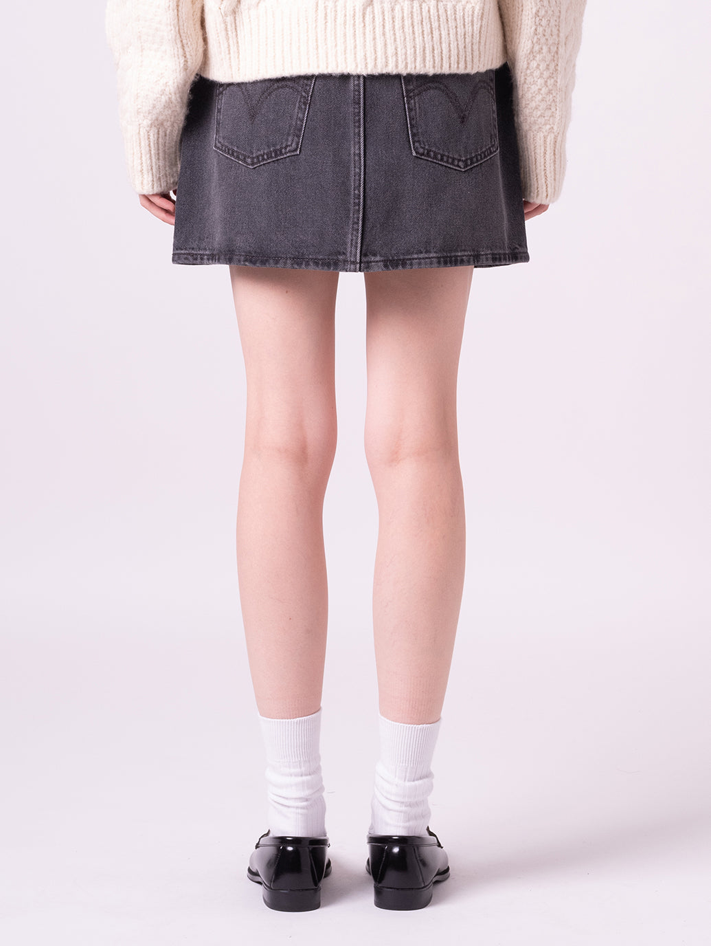 ICON デニム スカート ブラック