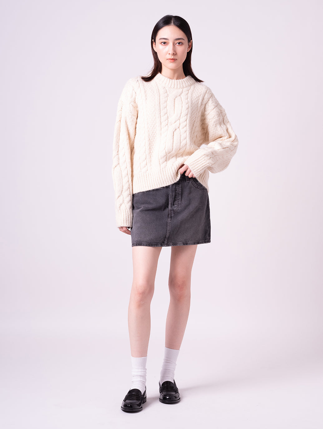 ICON デニム スカート ブラック