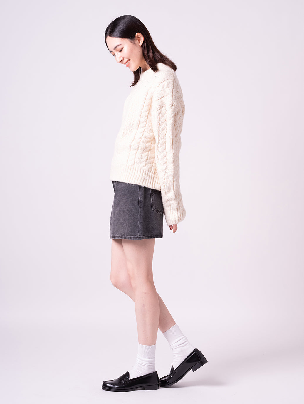 ICON デニム スカート ブラック