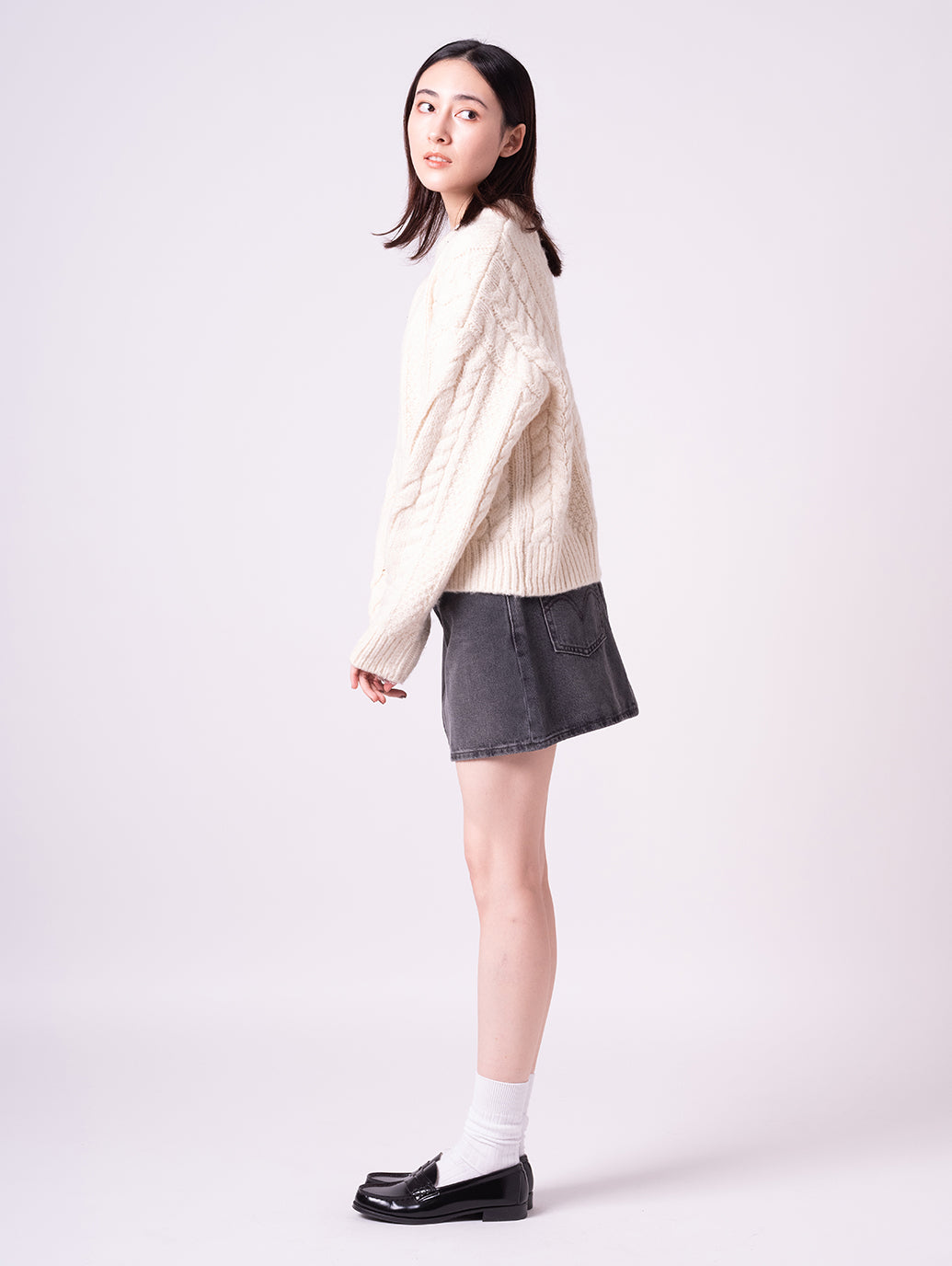 ICON デニム スカート ブラック