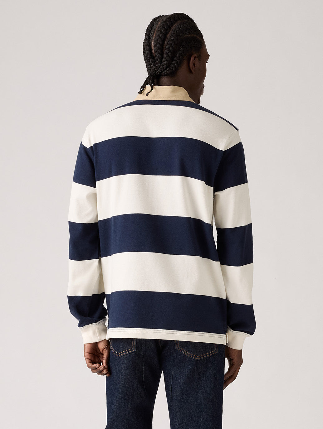 ストライプ ラグビーシャツ