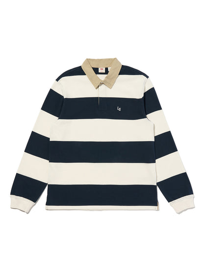 ストライプ ラグビーシャツ