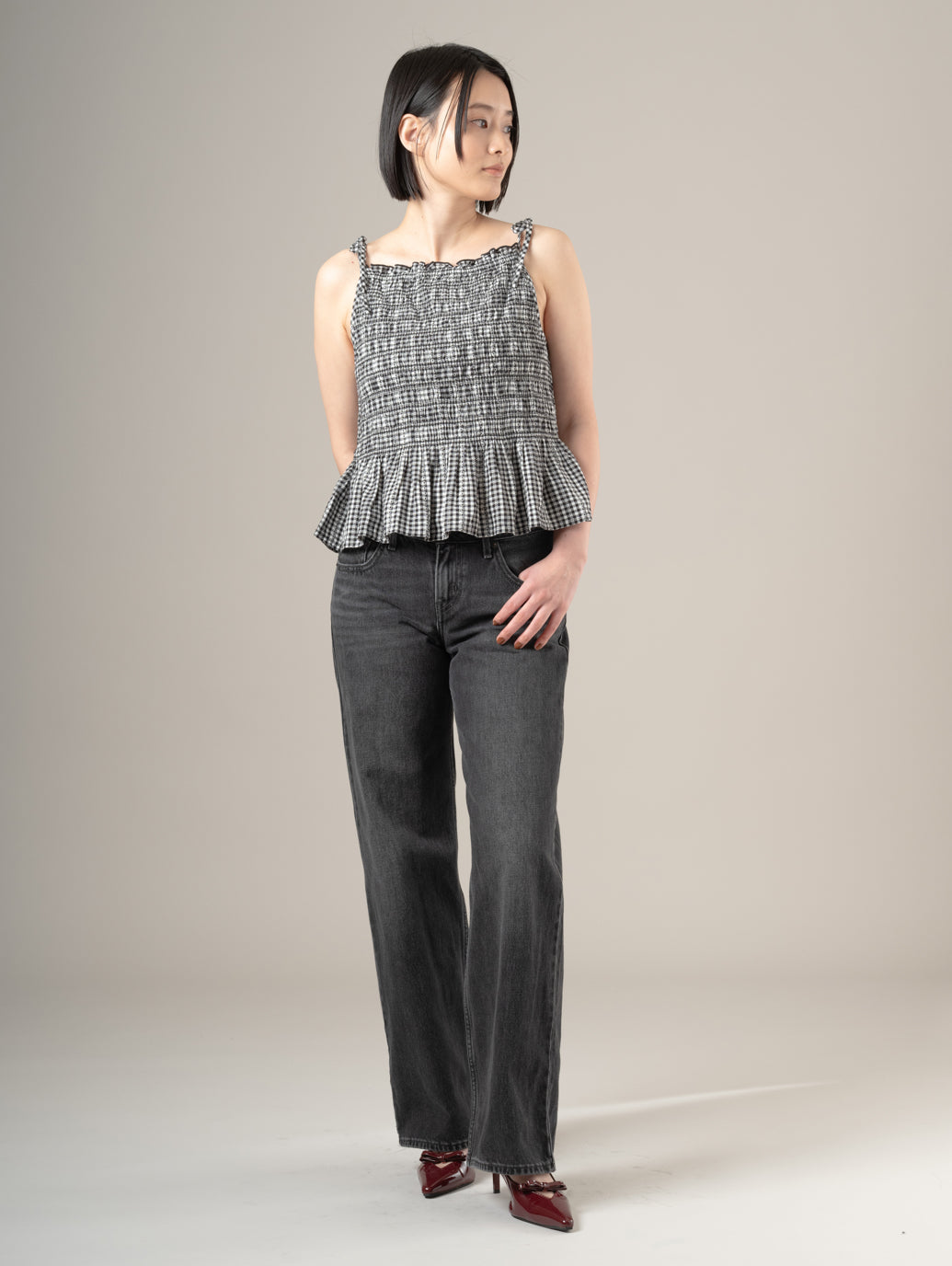 LOW LOOSE ジーンズ ブラック