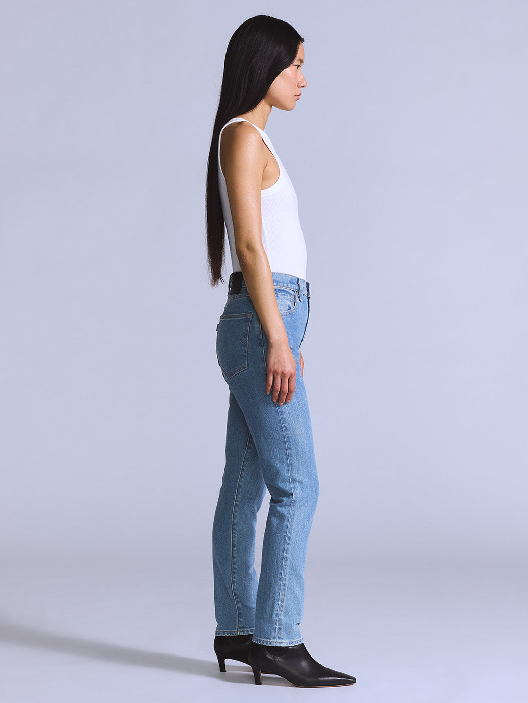 BLUETAB™ ハイライズスリムジーンズ ミディアムインディゴ MADE IN JAPAN 