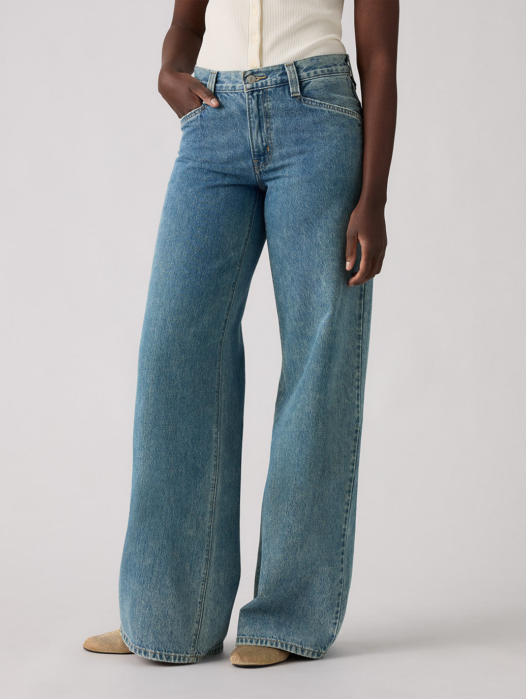 94 BAGGY WIDE LEG ジーンズ ミディアムインディゴ