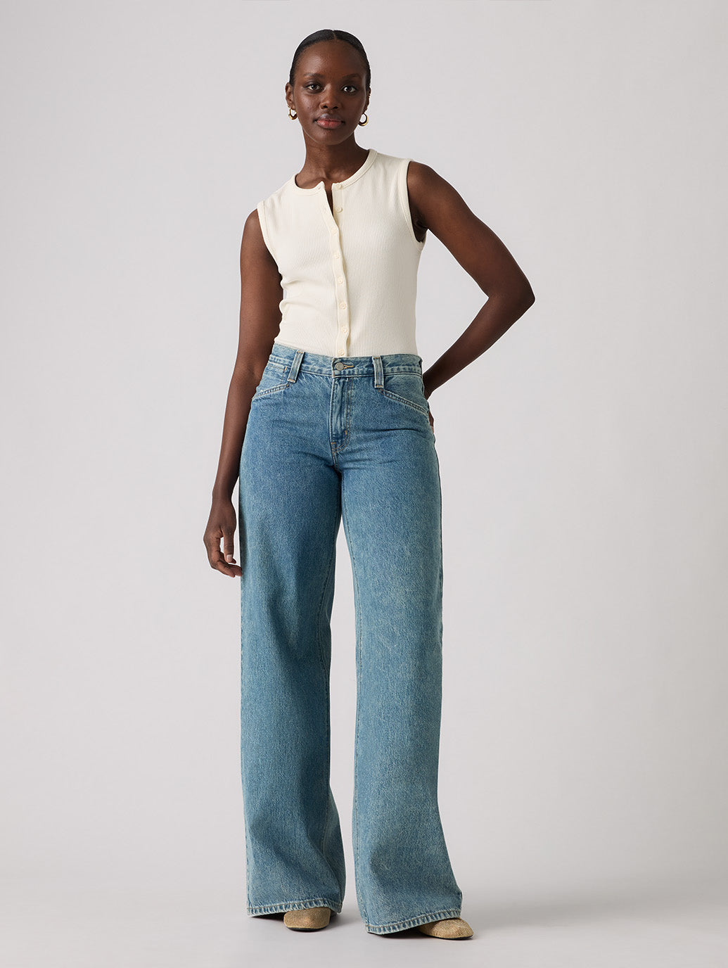 94 BAGGY WIDE LEG ジーンズ ミディアムインディゴ