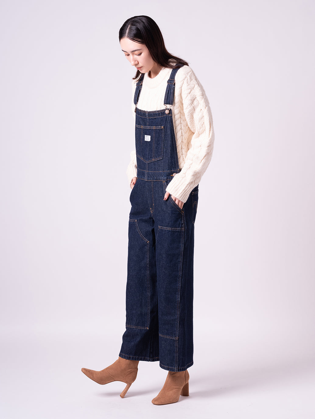 BAGGY ハイウエスト オーバーオール ダークインディゴブルー