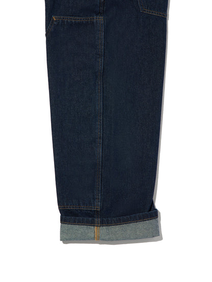 BAGGY ハイウエスト オーバーオール ダークインディゴブルー