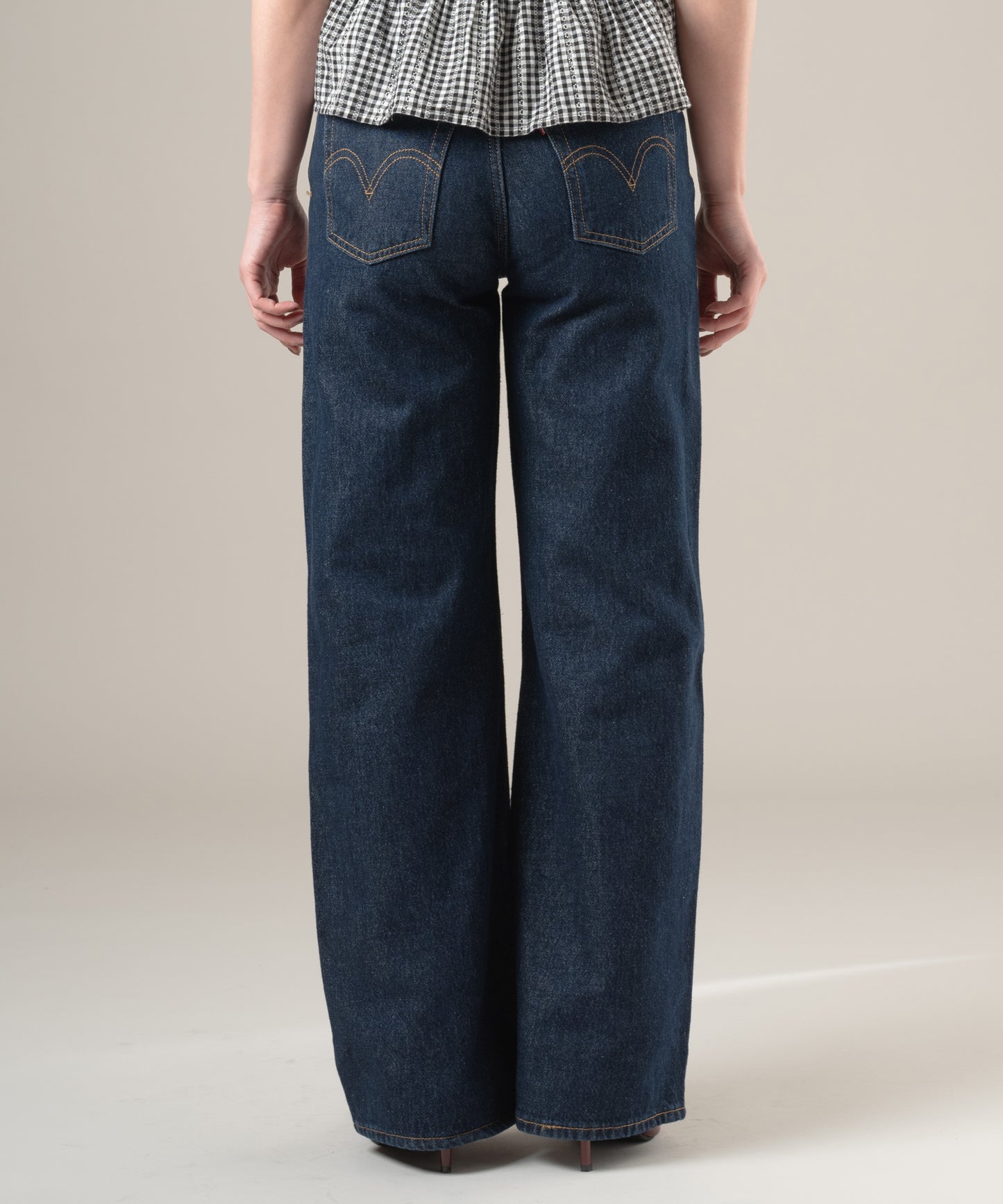 RIBCAGE WIDE LEG ジーンズ ダークインディゴ