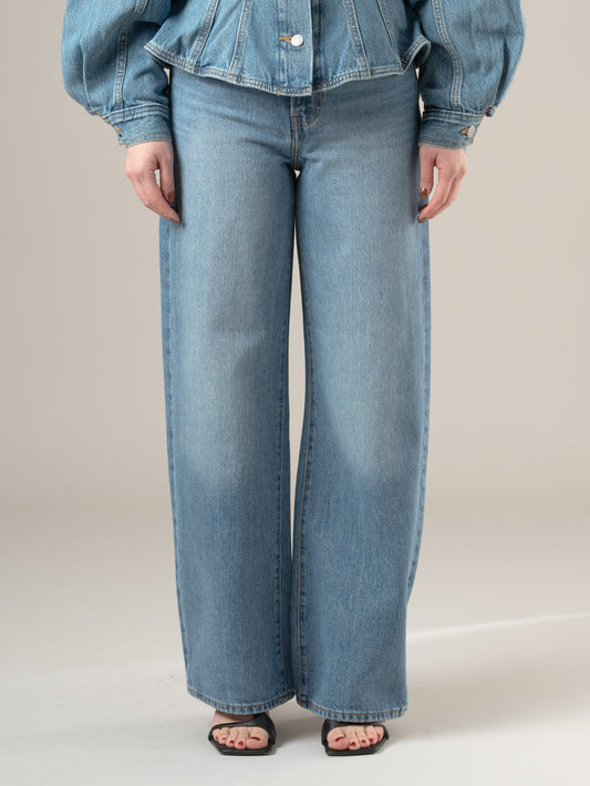 RIBCAGE WIDE LEG ジーンズ ミディアムインディゴ