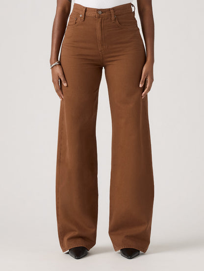 RIBCAGE WIDE LEG ジーンズ ブラウン