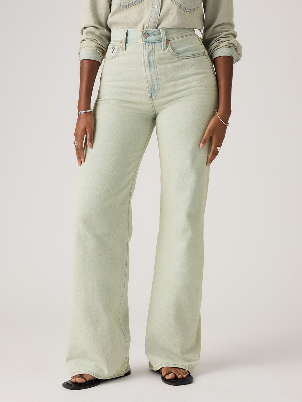 RIBCAGE WIDE LEG ジーンズ ライトインディゴ