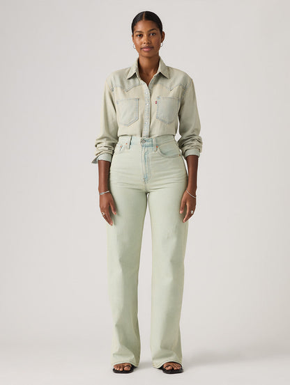 RIBCAGE WIDE LEG ジーンズ ライトインディゴ