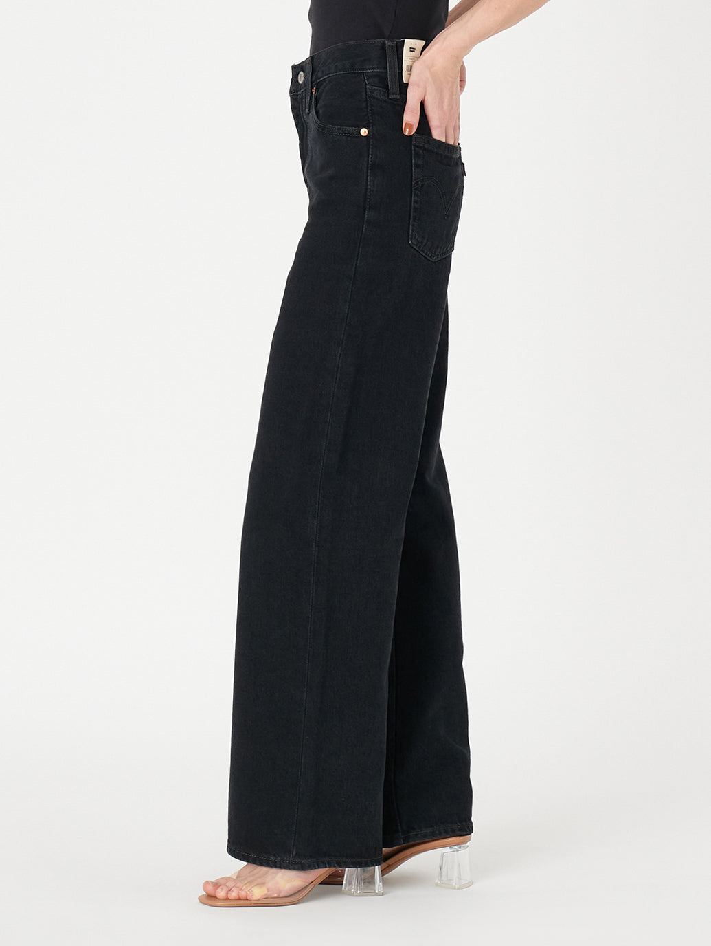 RIBCAGE WIDE LEG ブラック