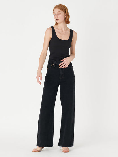 RIBCAGE WIDE LEG ブラック