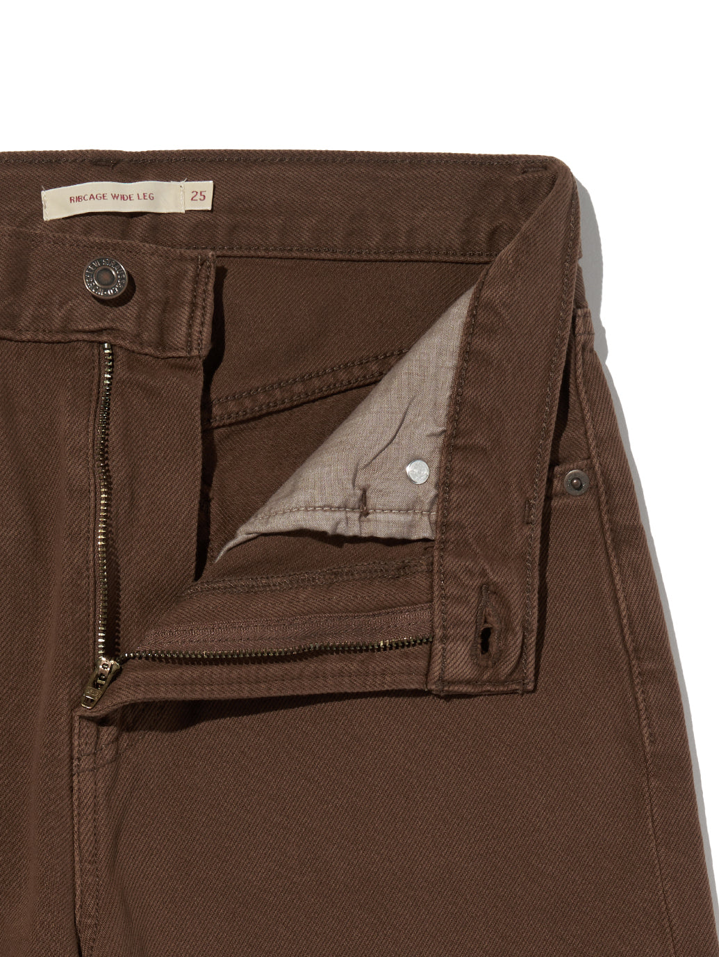 RIBCAGE WIDE LEG ジーンズ ブラウン