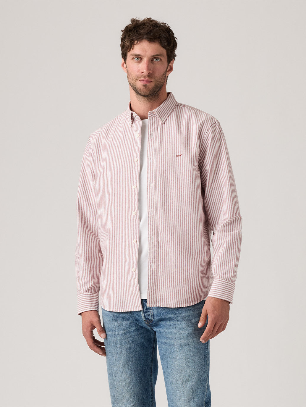 3819 リーバイス メンズ 長袖ボタンシャツ 茶色チェック M 3819