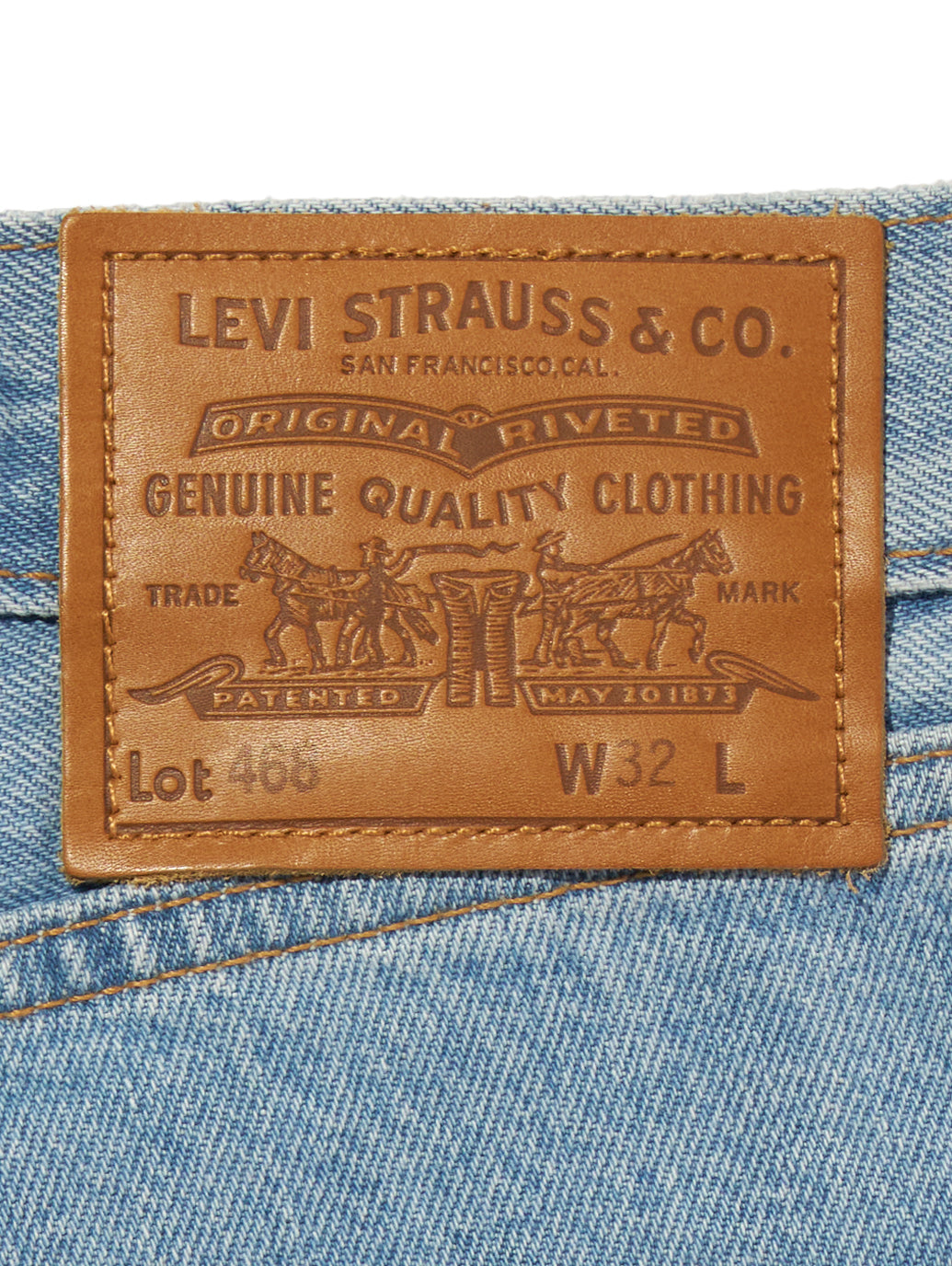 468™ ルーズ ショートジーンズ ライトインディゴ 