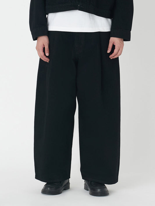 ワイドプリーツ CROP ブラック GRANITE MADE OF JAPAN 