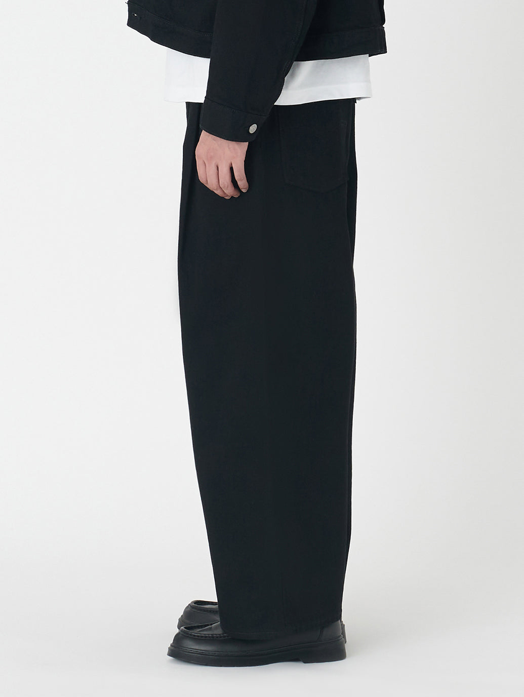 ワイドプリーツ CROP ブラック GRANITE MADE OF JAPAN 