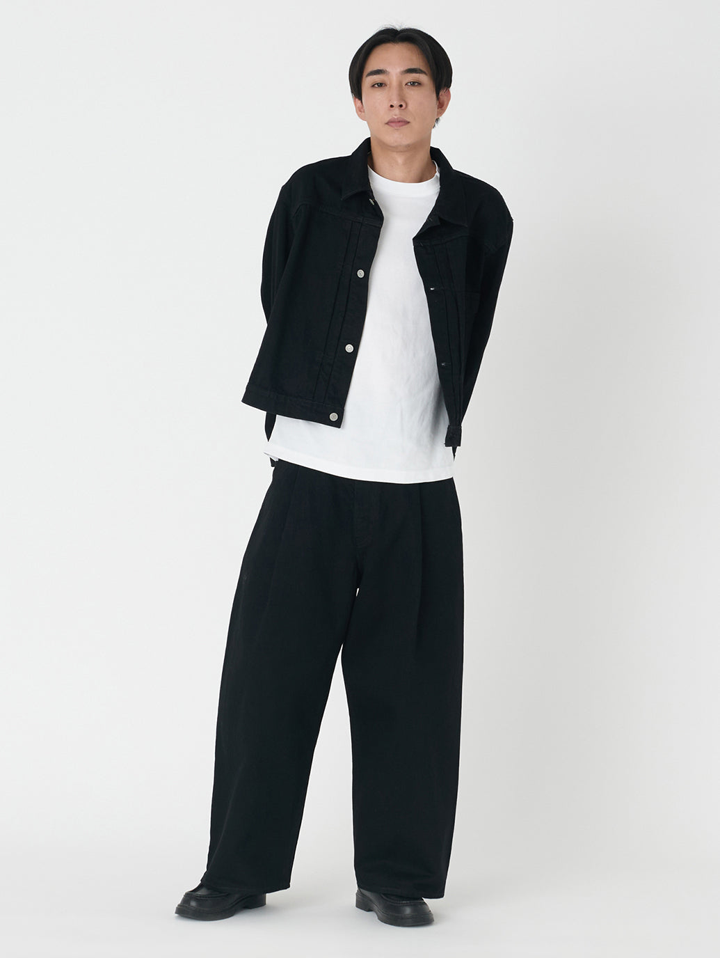 ワイドプリーツ CROP ブラック GRANITE MADE OF JAPAN 