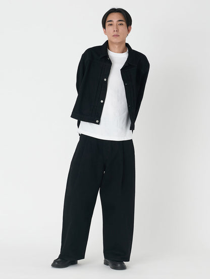 ワイドプリーツ CROP ブラック GRANITE MADE OF JAPAN 