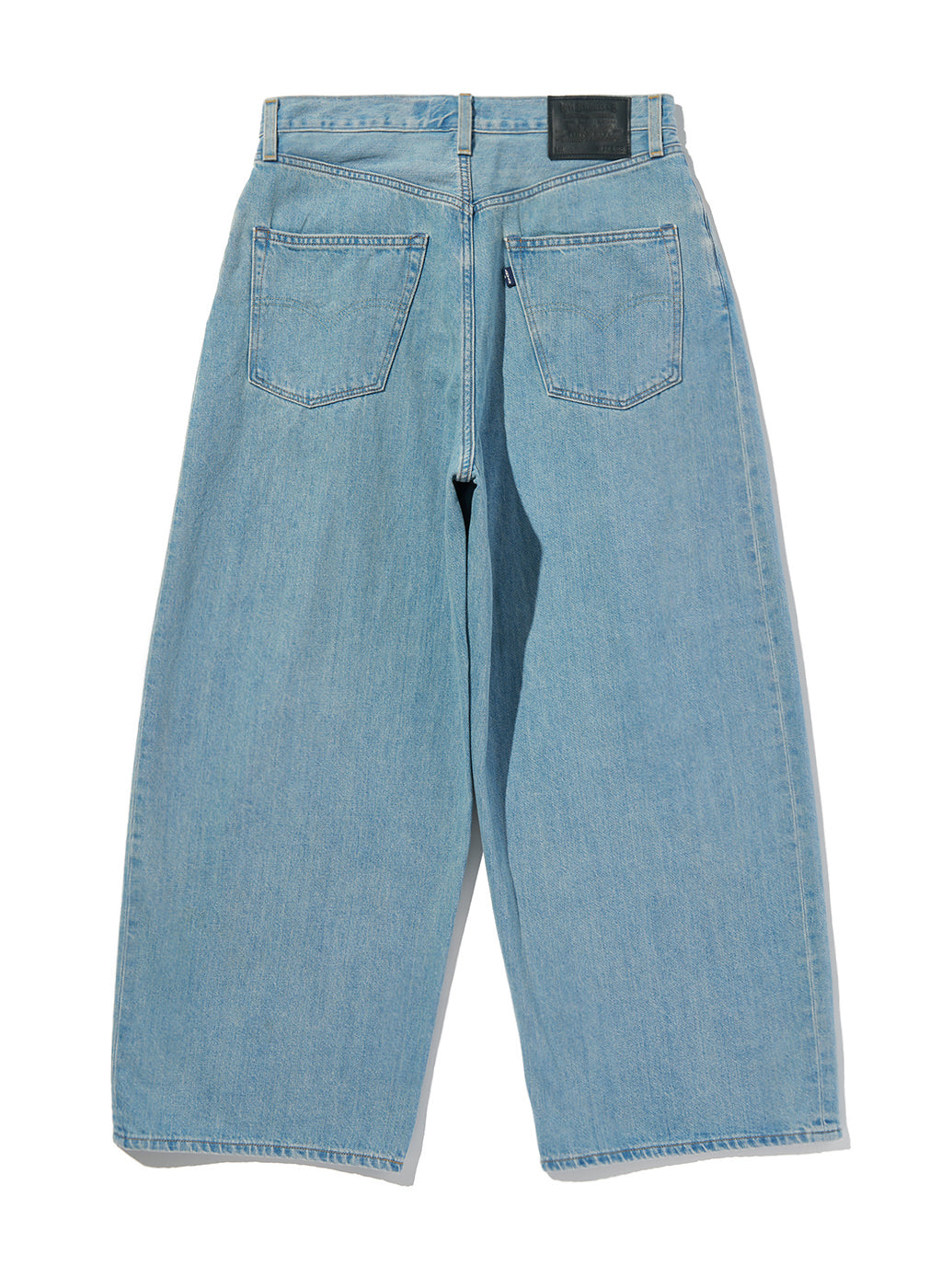 BLUETAB™ ワイドプリーツ CROP ジーンズ ライトインディゴ