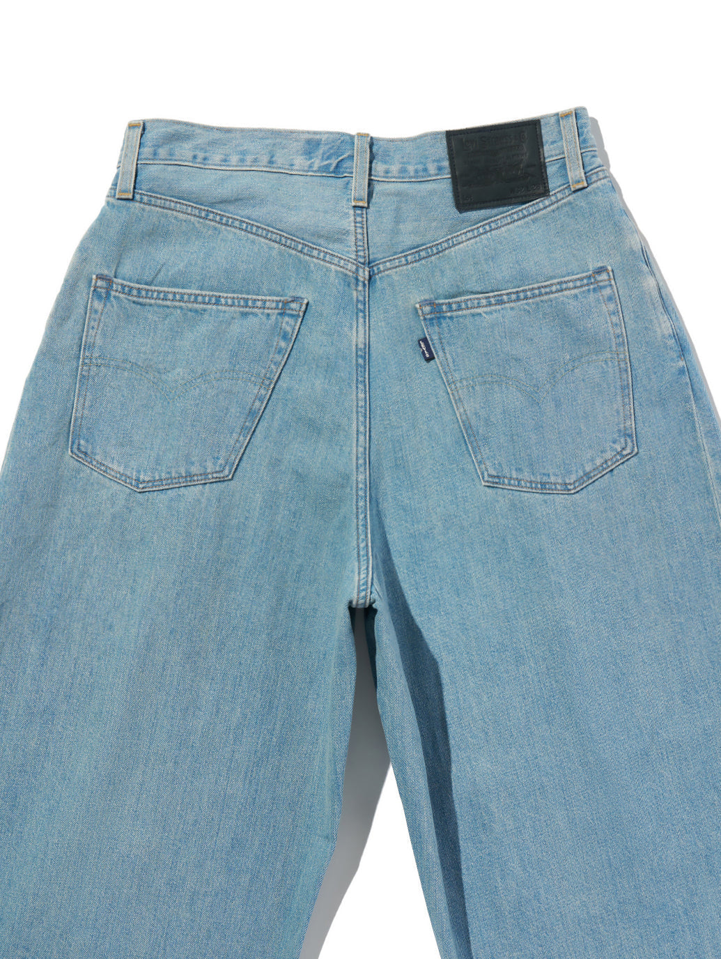 BLUETAB™ ワイドプリーツ CROP ジーンズ ライトインディゴ